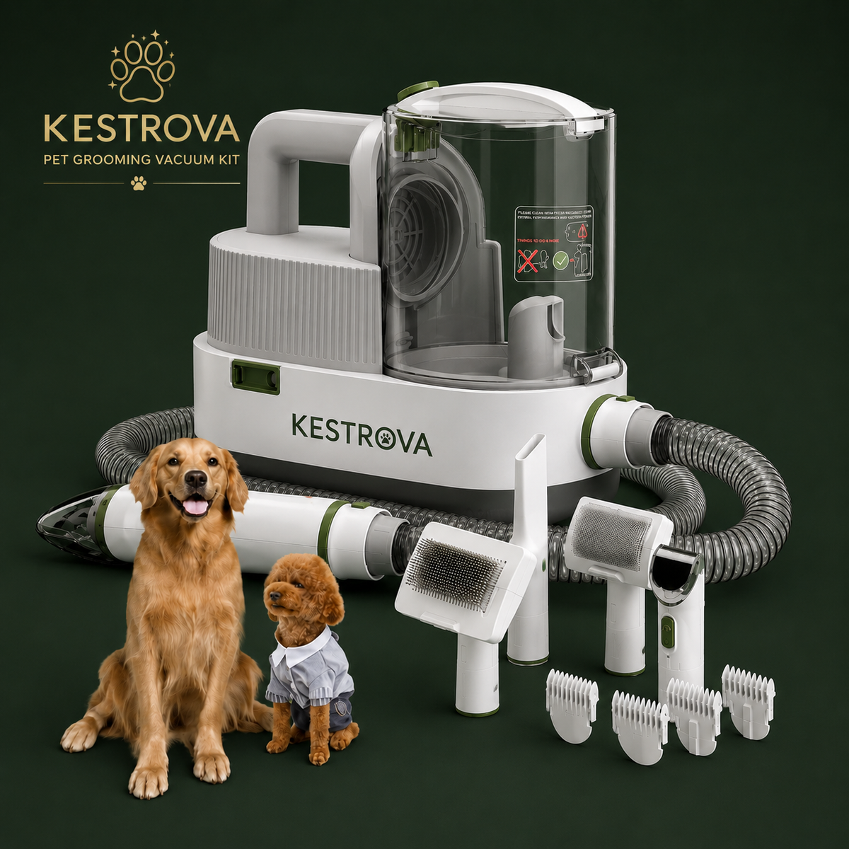 5-in-1 Pet Grooming Vacuum Kit