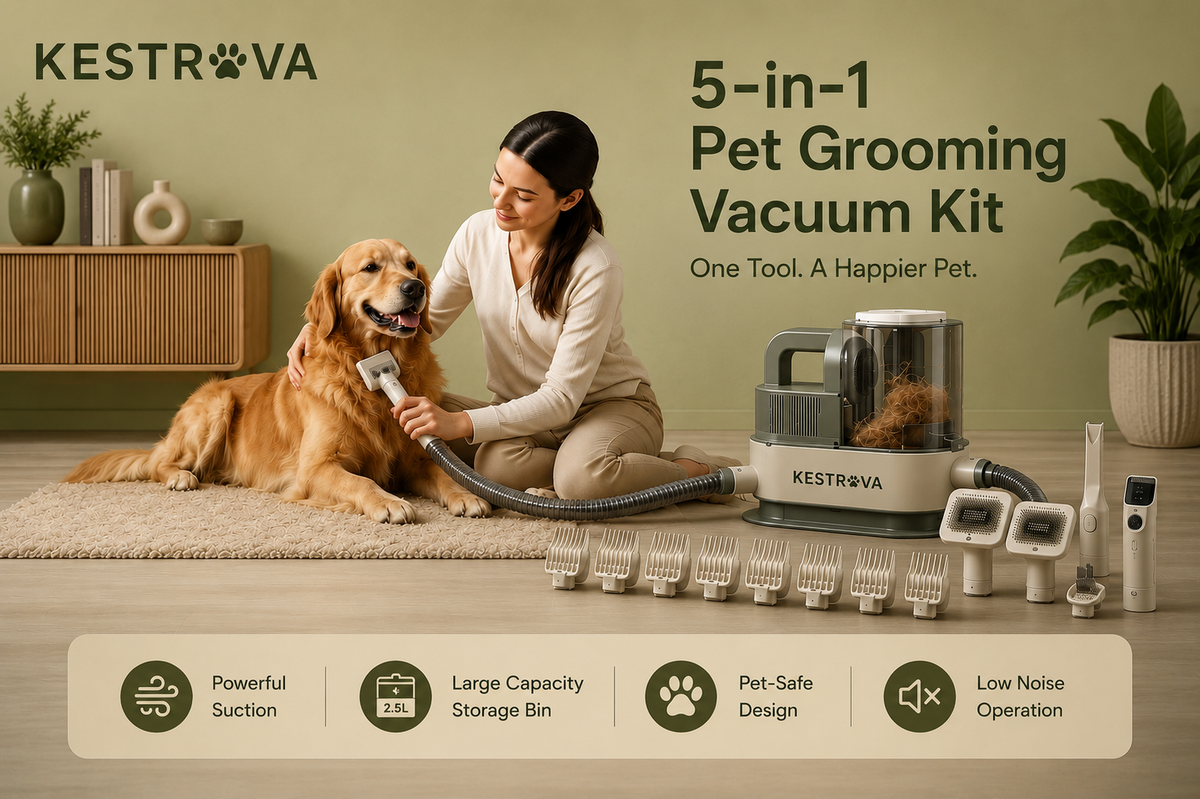 5-in-1 Pet Grooming Vacuum Kit